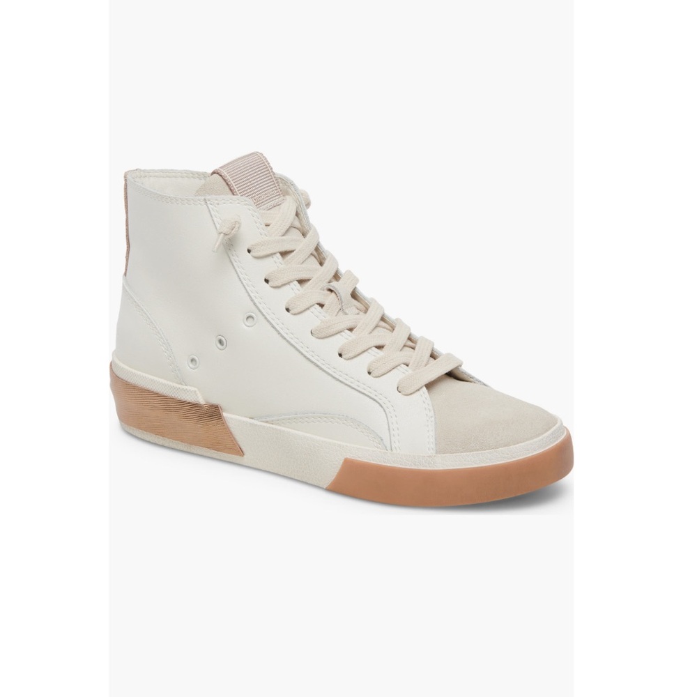 Dolce Vita Zohara High Top Sneakers White & Tan Leather Women’s Size 11